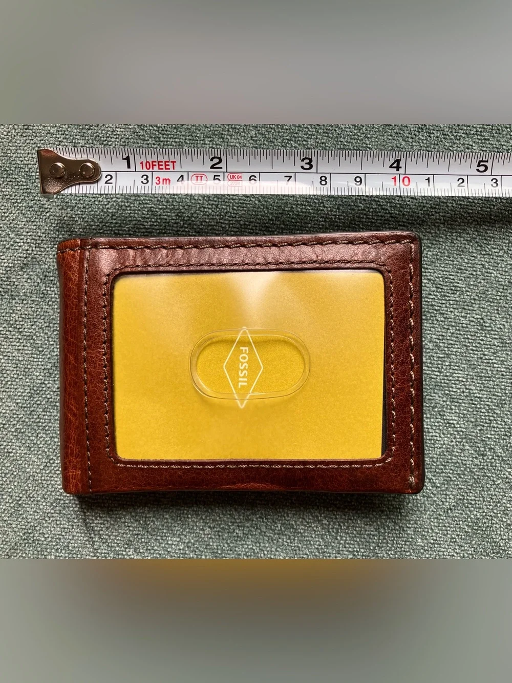 Fossil Cognac Leather Beck Money Clip Bifold